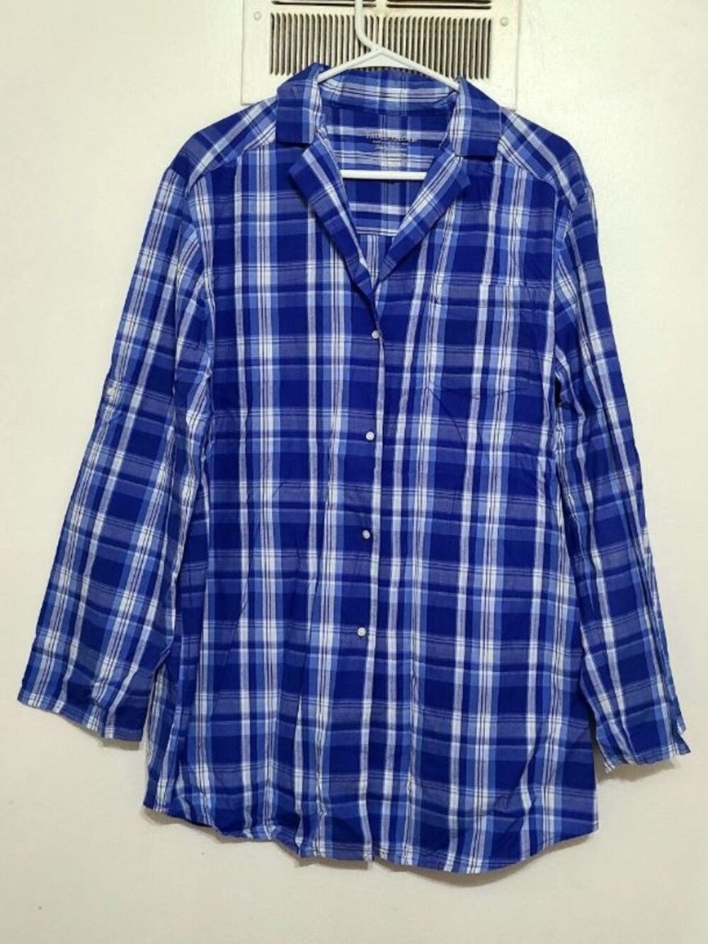 Blue Plaid Button-Down Shirt